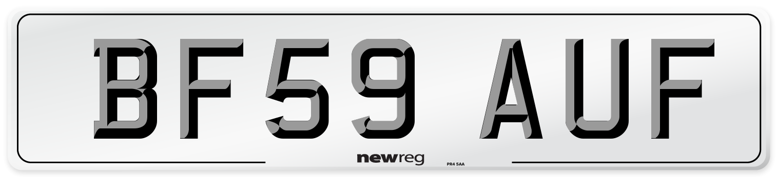 BF59 AUF Number Plate from New Reg